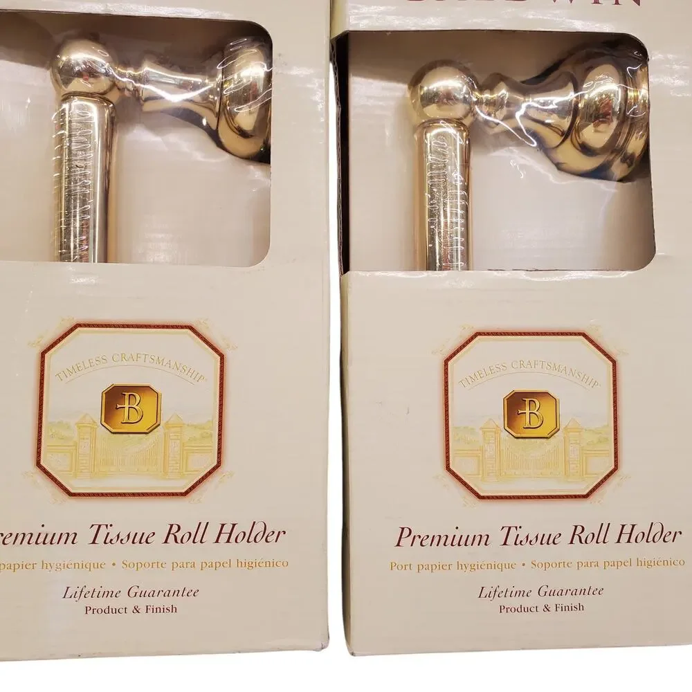 Baldwin Toilet Paper Roll Holder Solid Polished Brass NEW 2 Pack Laguna 3543-030